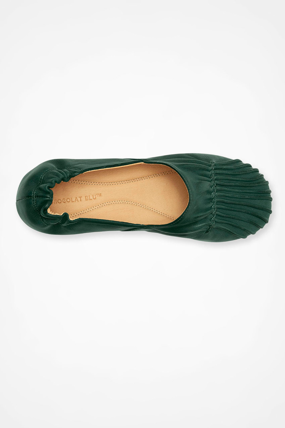 Pintuck Leather Flats by Chocolat Blu™