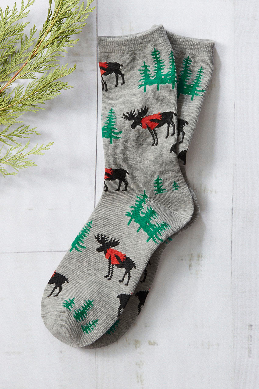 Holiday Motif Crew Socks