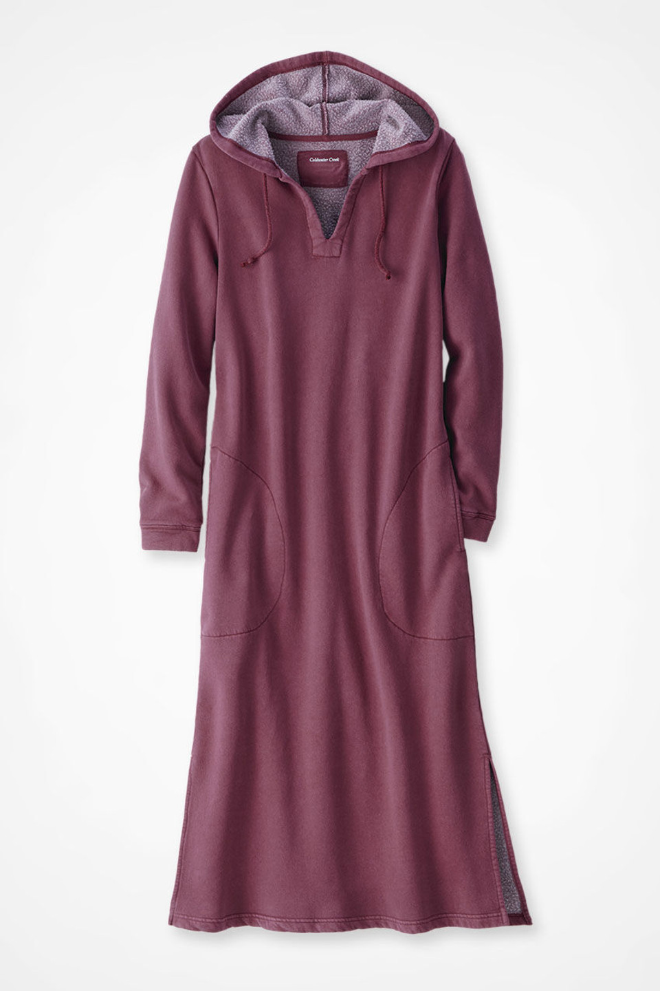 【WOOHWA】GRICK ROBE LONG CT Colorwash hooded lounger - Coldwater Creek