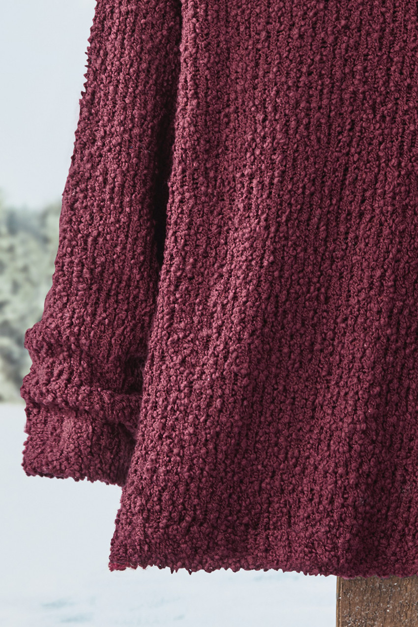 Bouclé Funnel-Neck Sweater