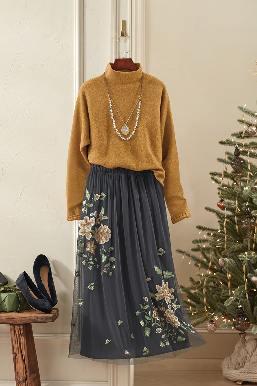 Dolman Sleeve Mockneck Sweater