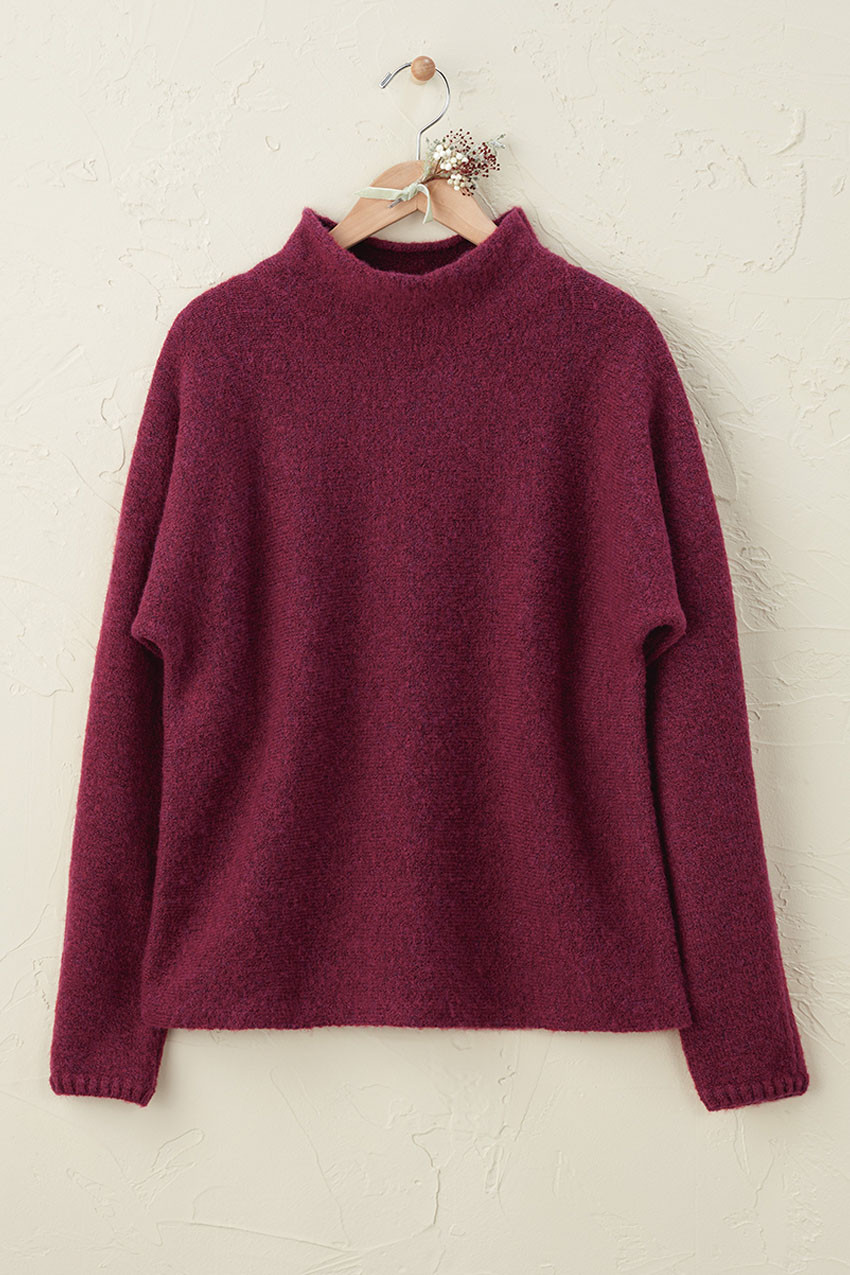 Dolman Sleeve Mockneck Sweater