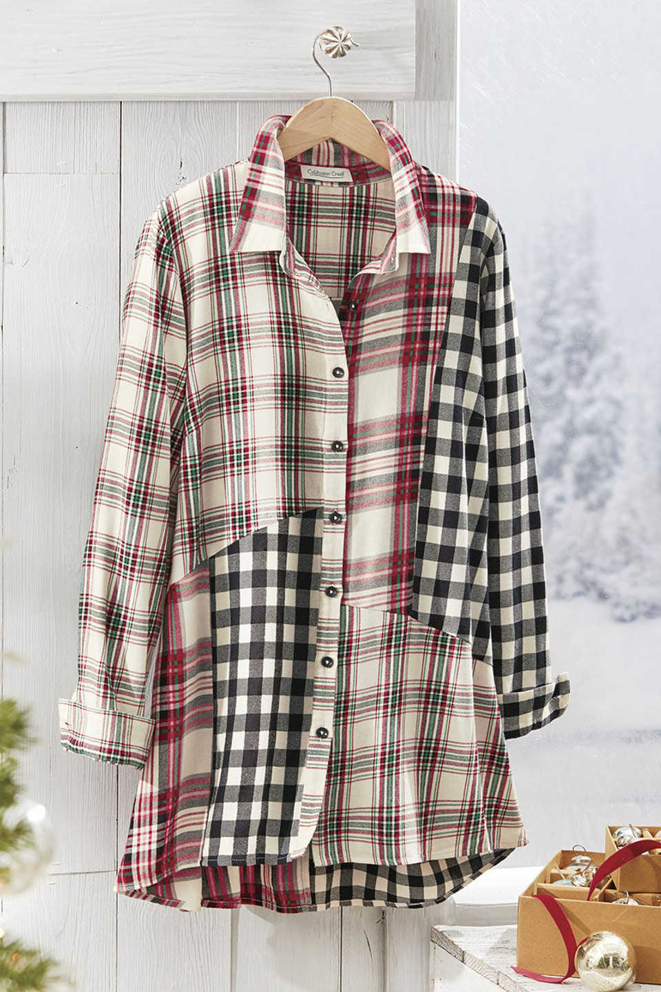 Into the Mix Plaid Tunic - Coldwater Creek