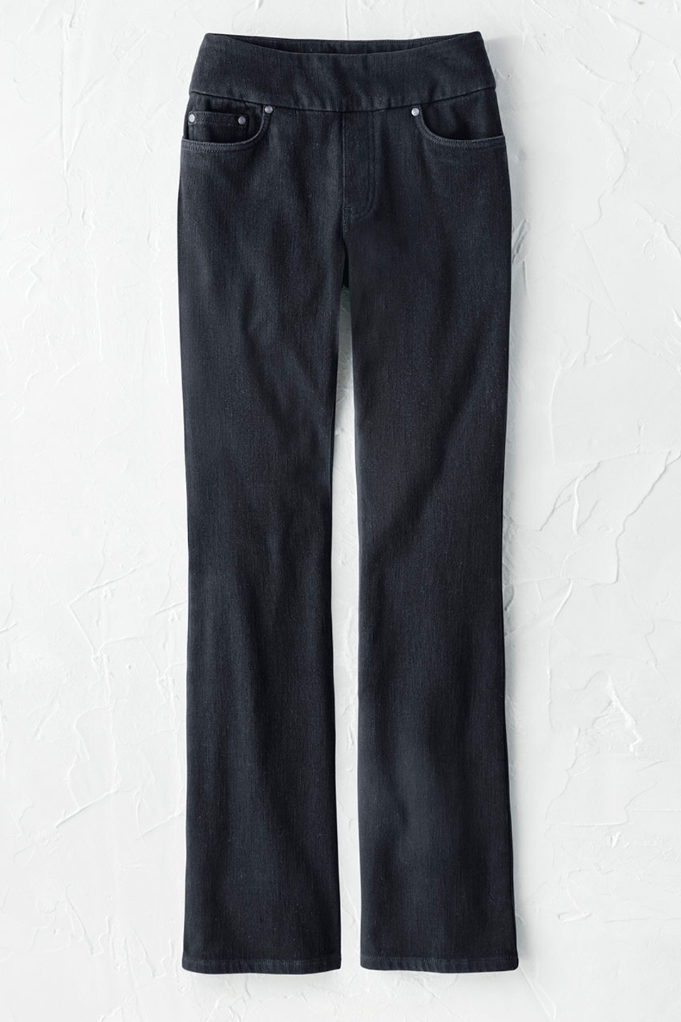 Knit Denim Pull-On Bootcut Jeans