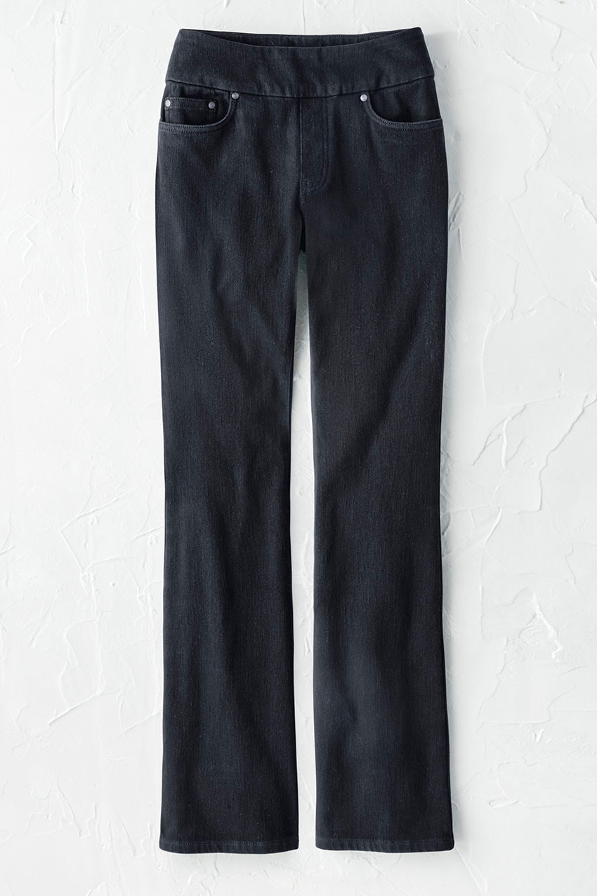 Knit Denim Pull-On Bootcut Jeans