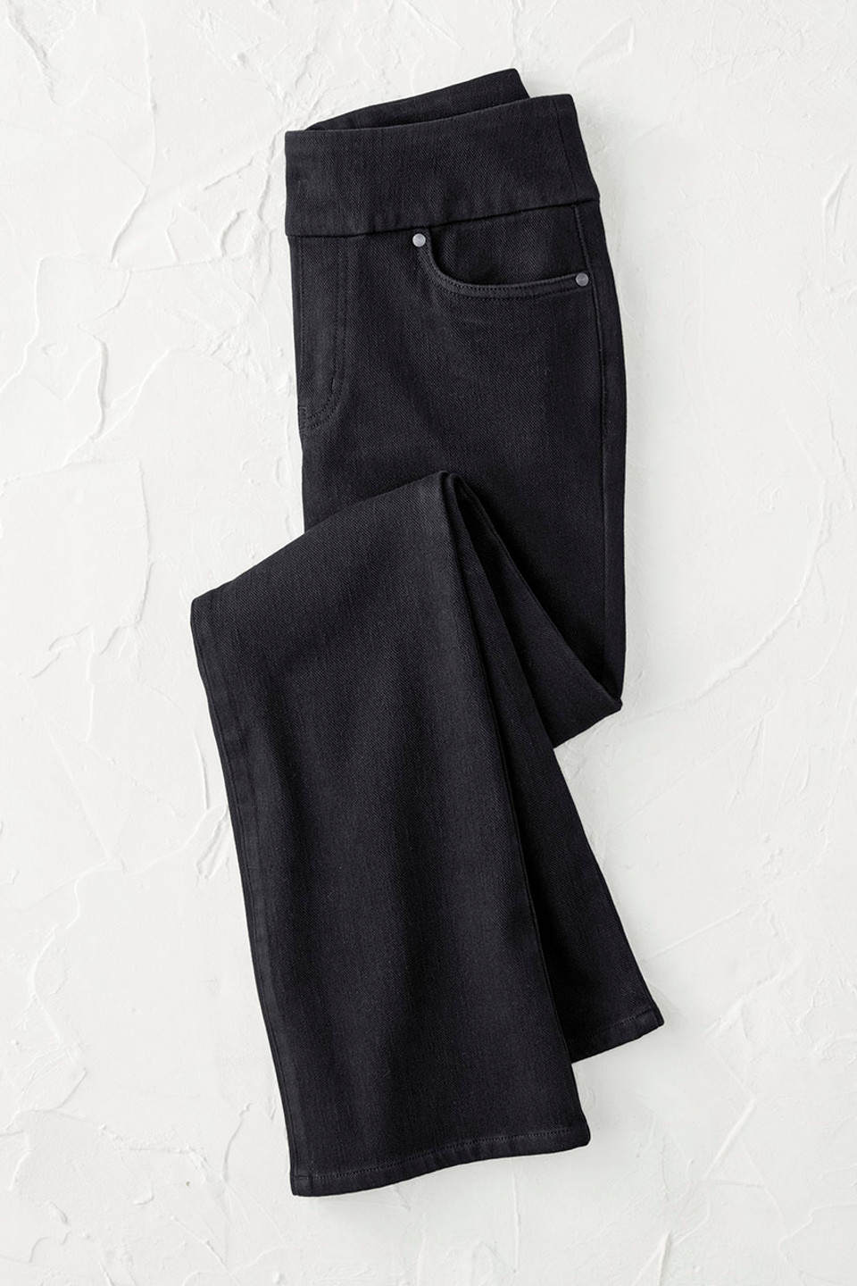 Knit Denim Pull-On Bootcut Jeans