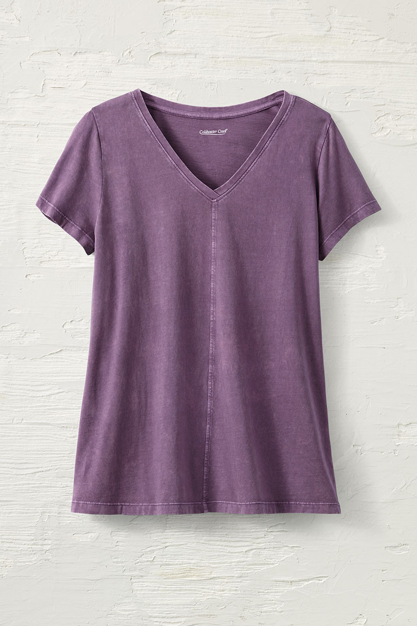 Vintage-Wash V-Neck Tee