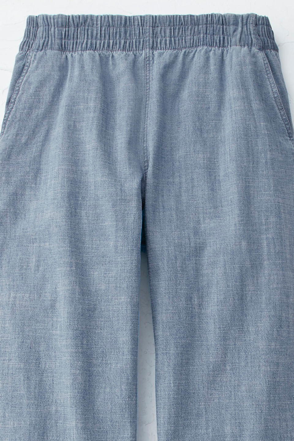 【日本入手困難】Washed flocked chambray pants ボトムス Lakeside Chambray Wide Leg Pants - Coldwater Creek