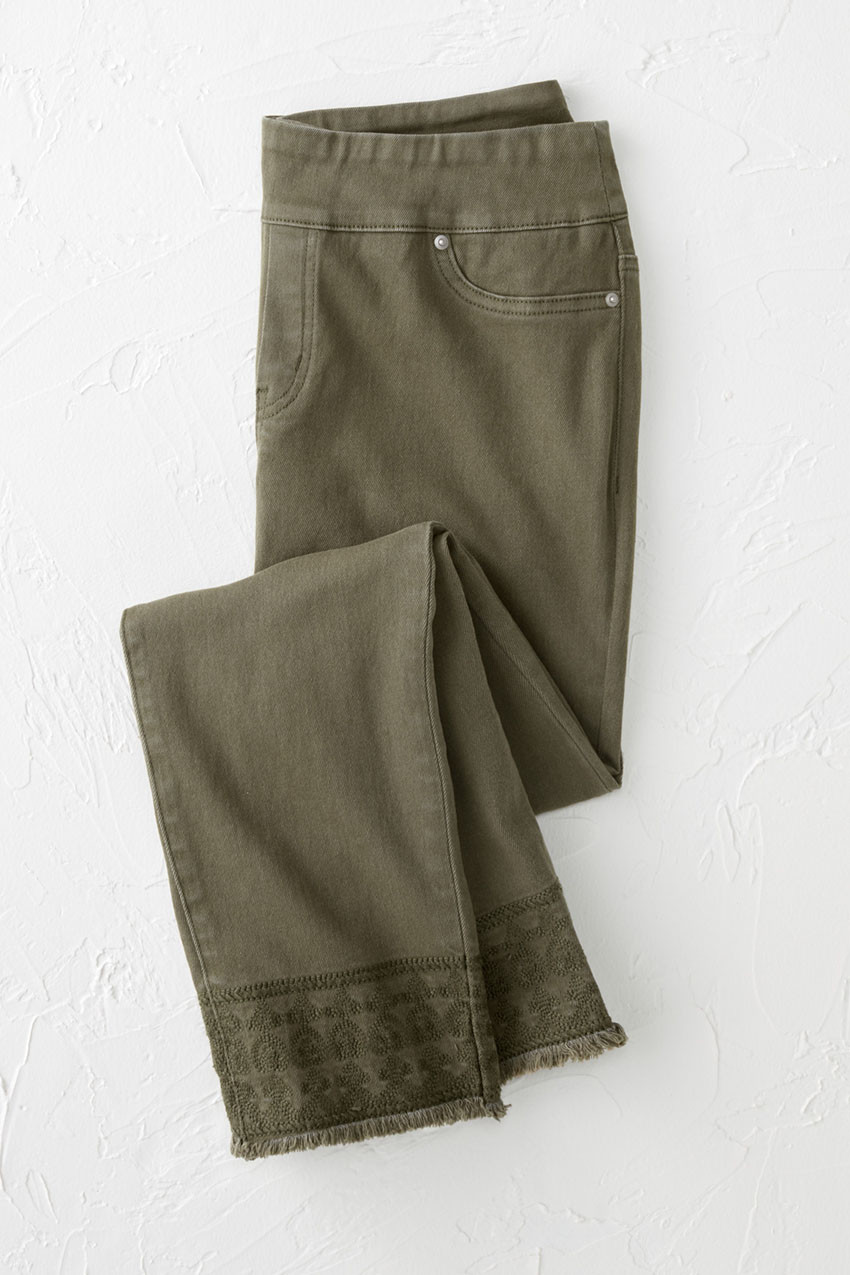 Edgewater Frayed Hem Ankle Pants