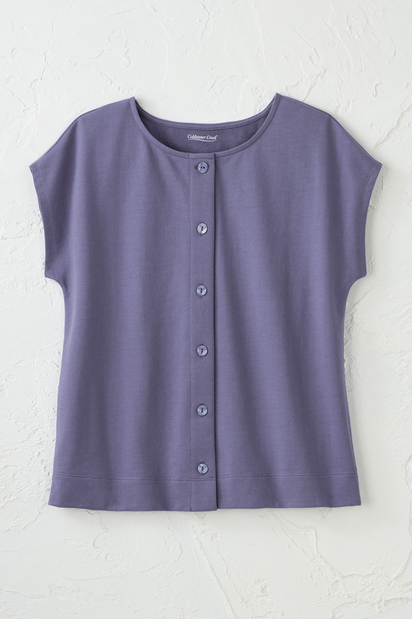 Boxy Button-Front Tee
