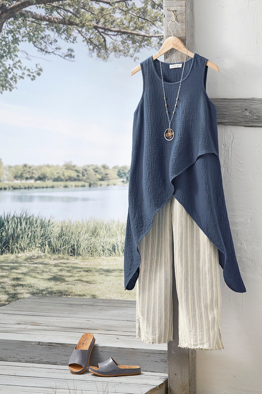 Light As Air Crossover Gauze Top