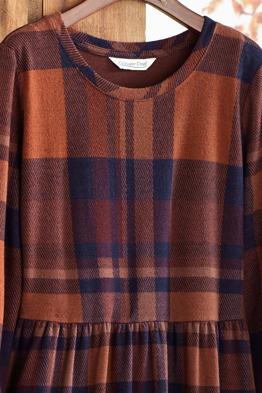 Soft Plaid Pocket Dress