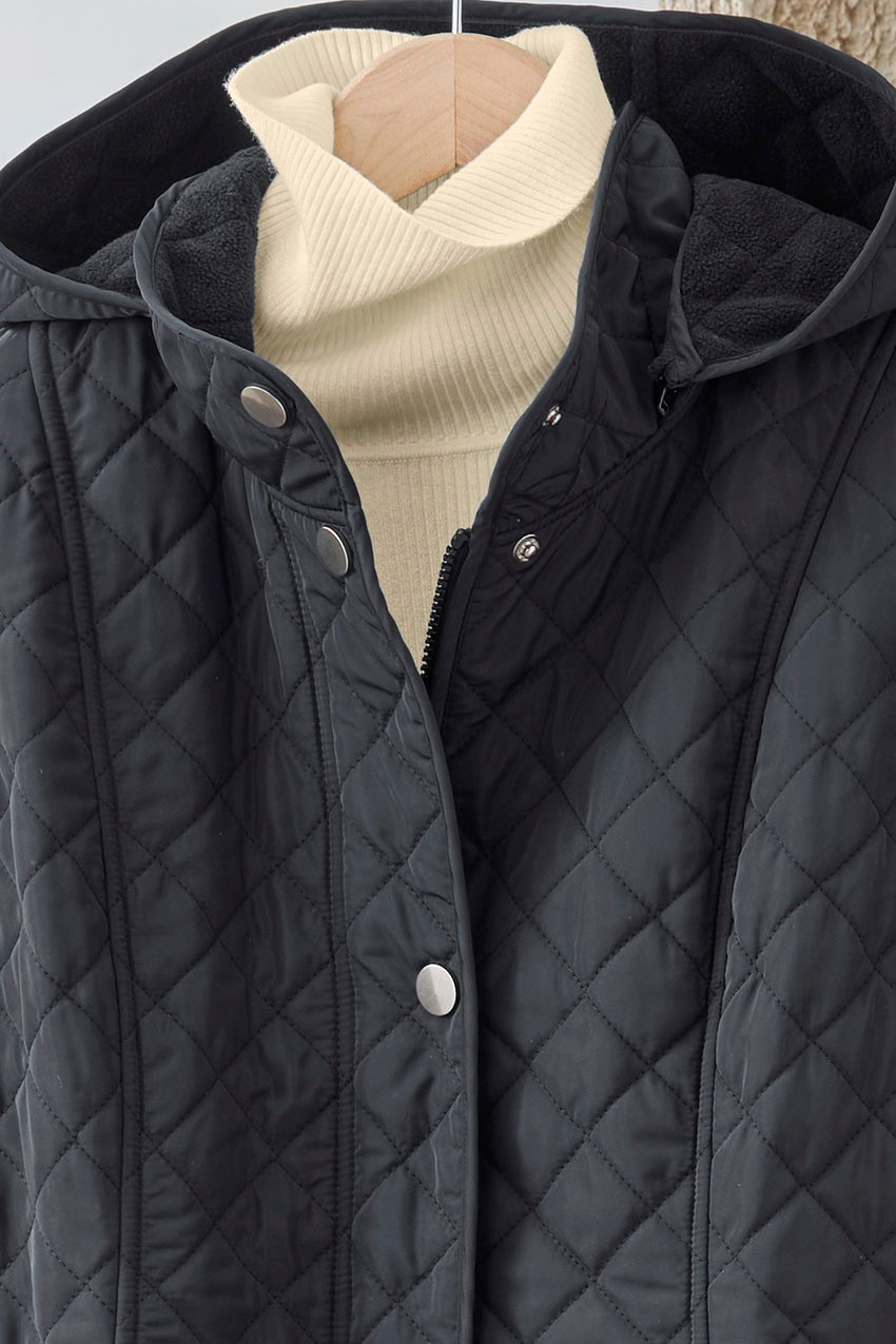 Quilted Hooded Car Coat