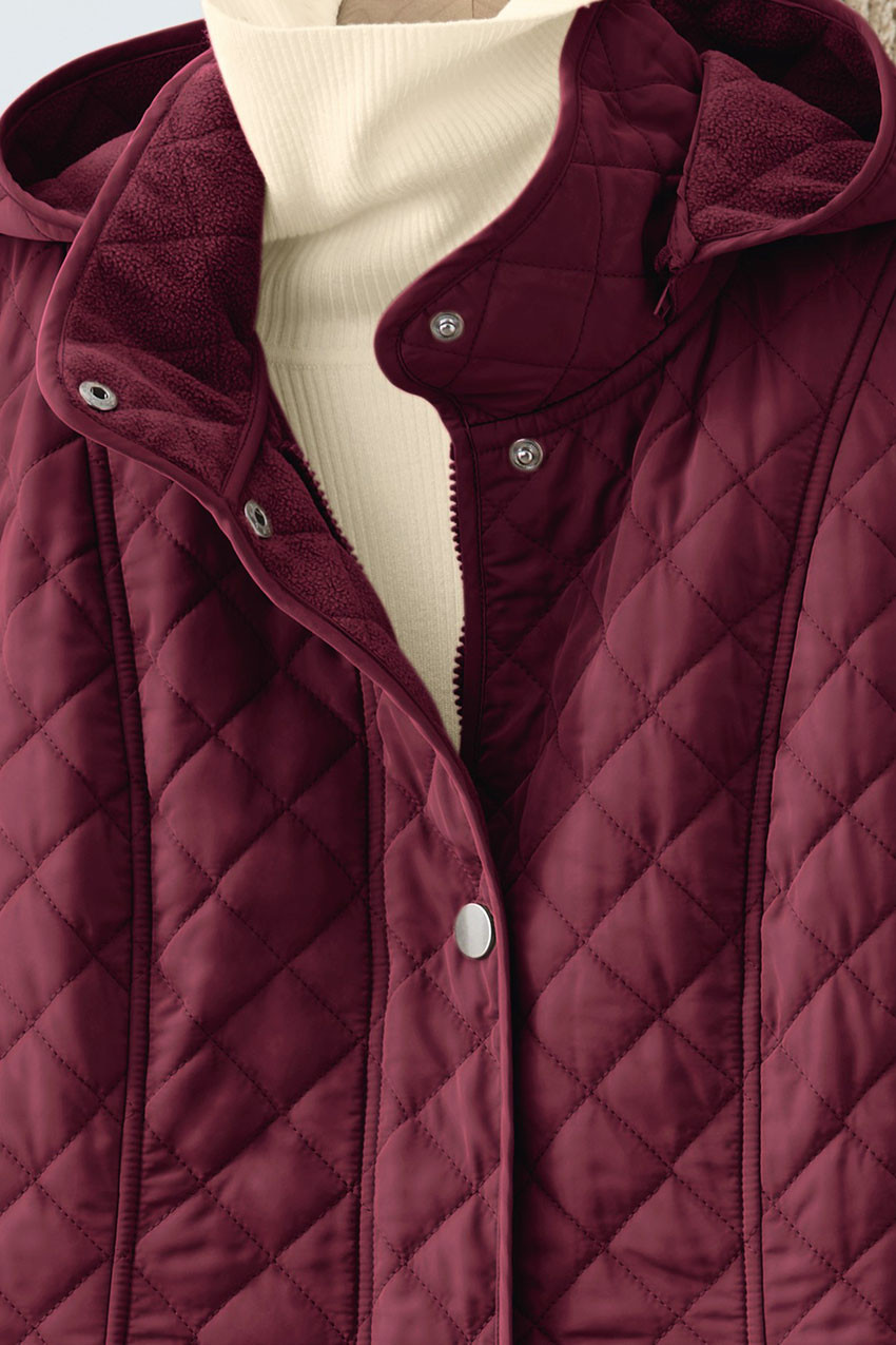 Quilted Hooded Car Coat