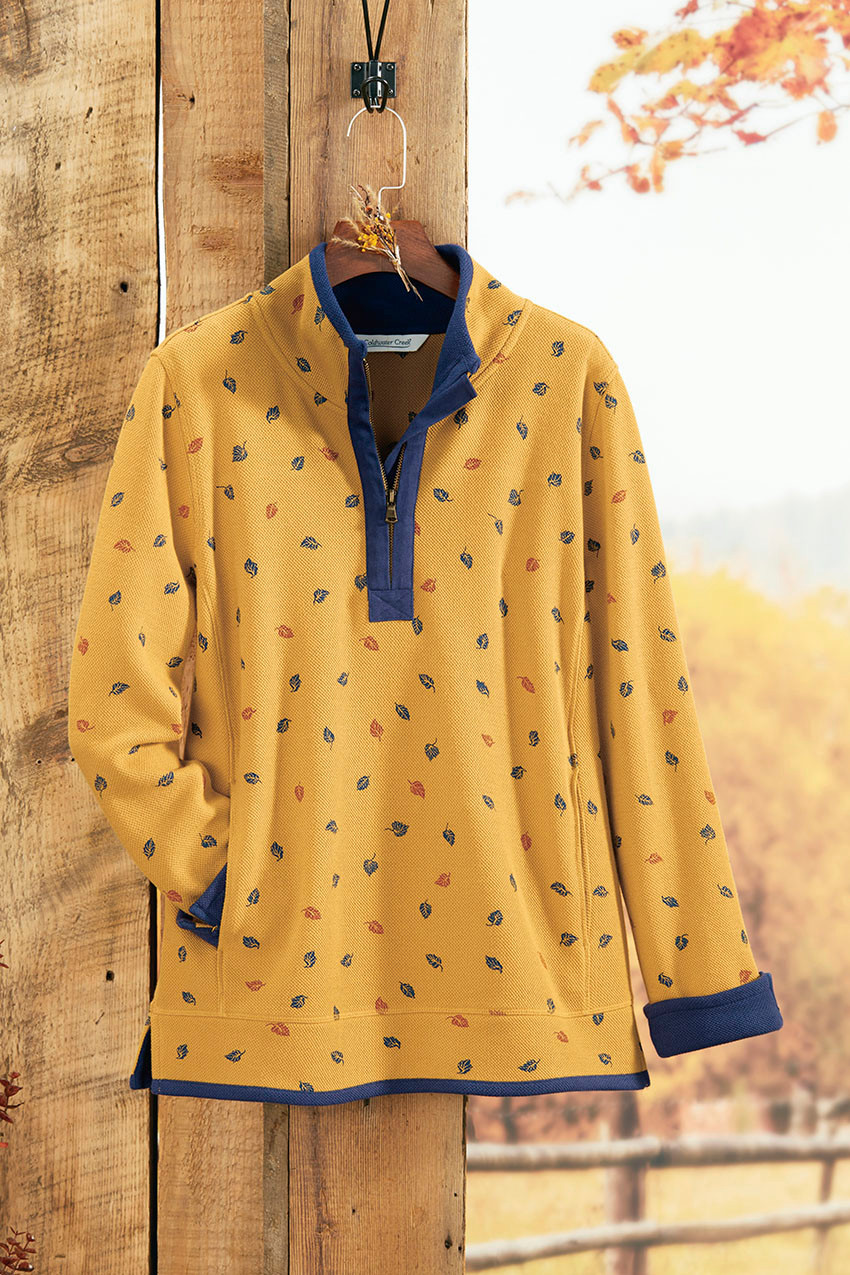 Dancing Leaves Quarter-Zip Sweatshirt