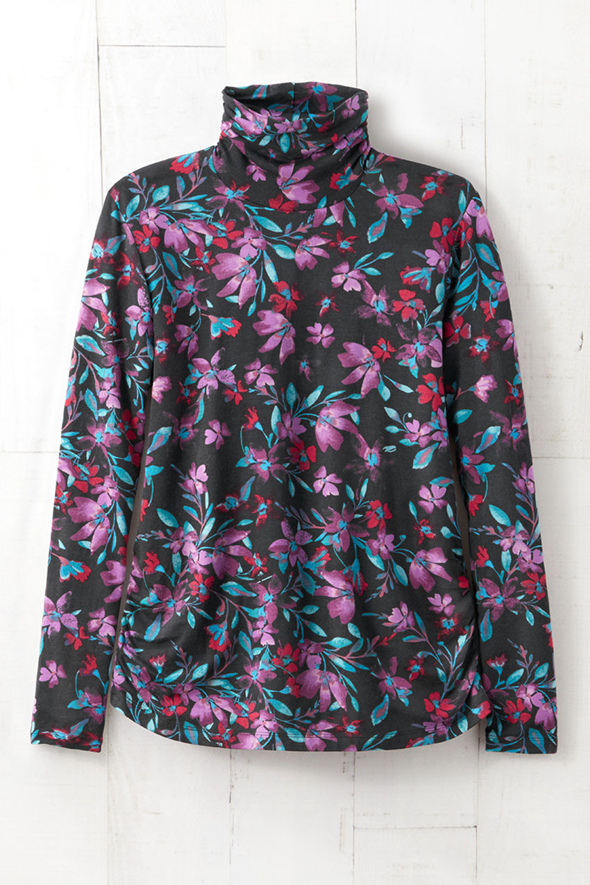 PrimaKnit® Midnight Blossom Turtleneck