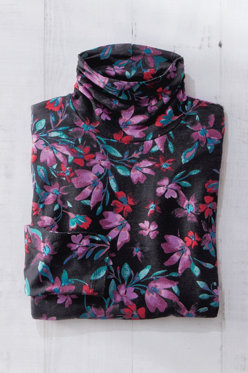 PrimaKnit® Midnight Blossom Turtleneck
