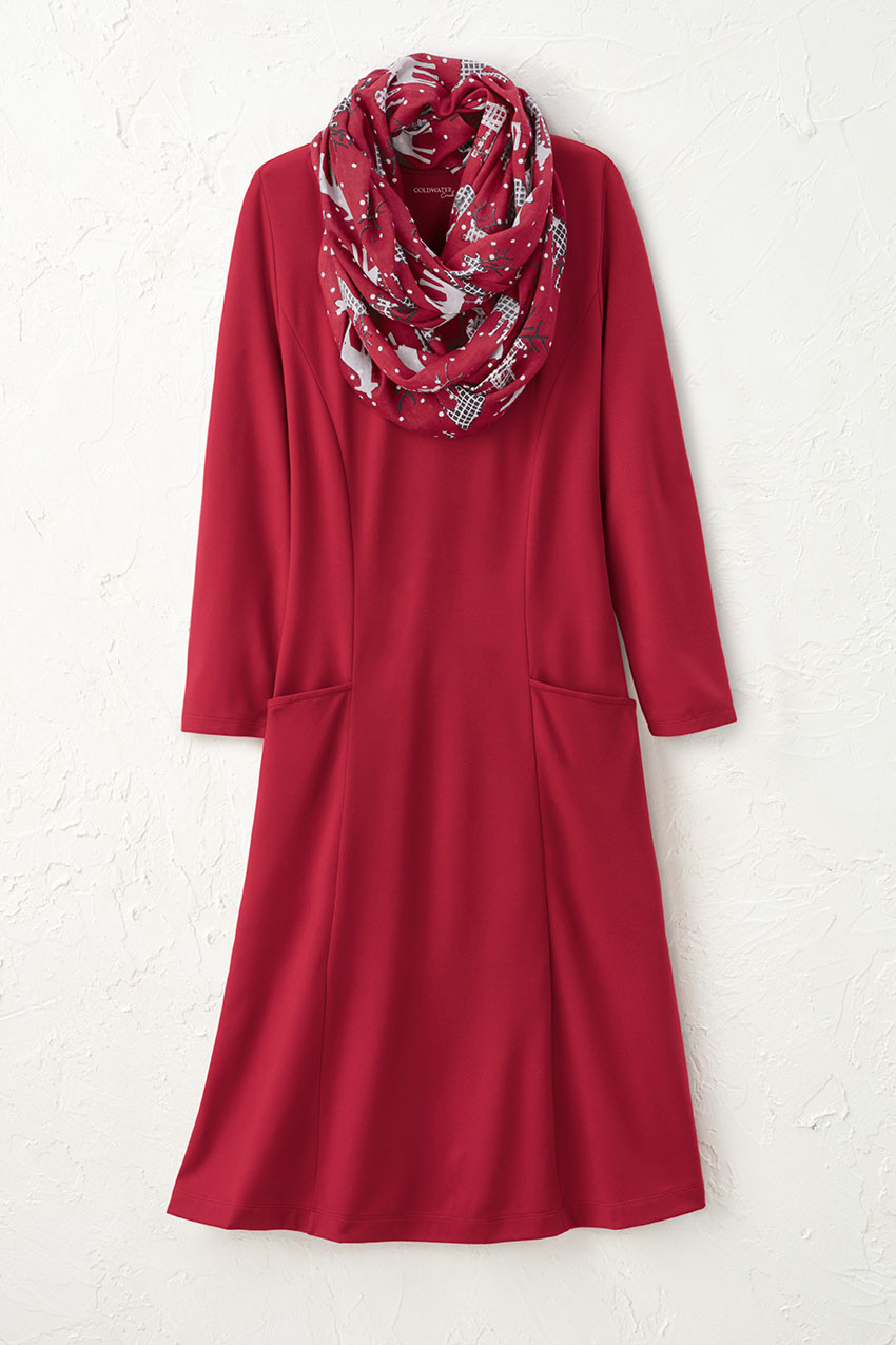 Destinations by Coldwater Creek® 3/4-Sleeve Seamed Dress