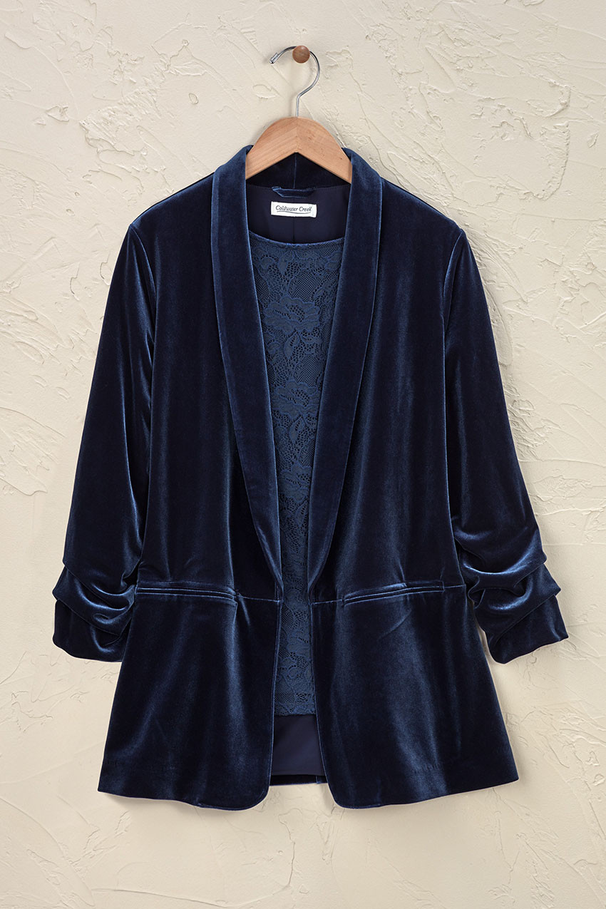 Ruched Velvet Jacket - Coldwater Creek