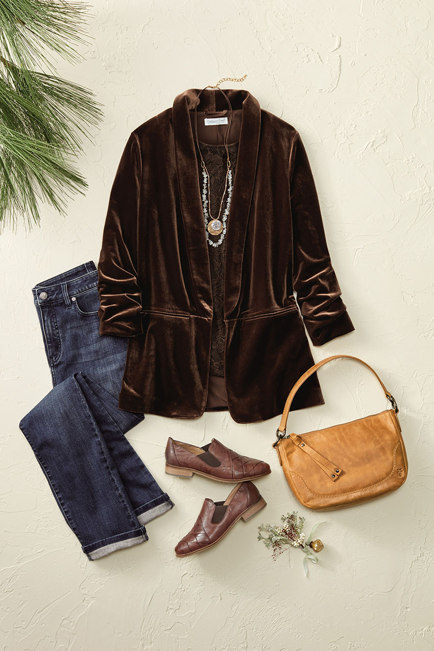 Ruched Velvet Jacket