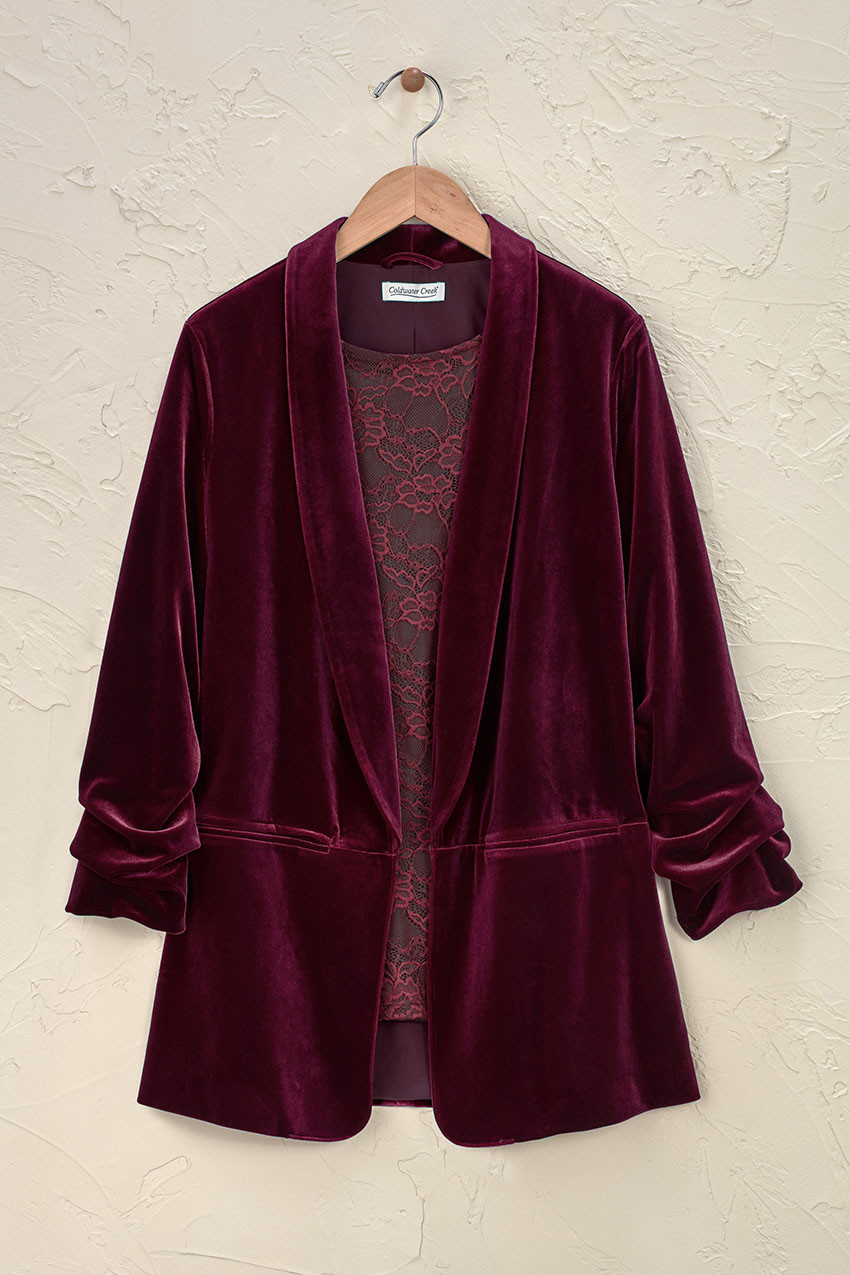 Ruched Velvet Jacket