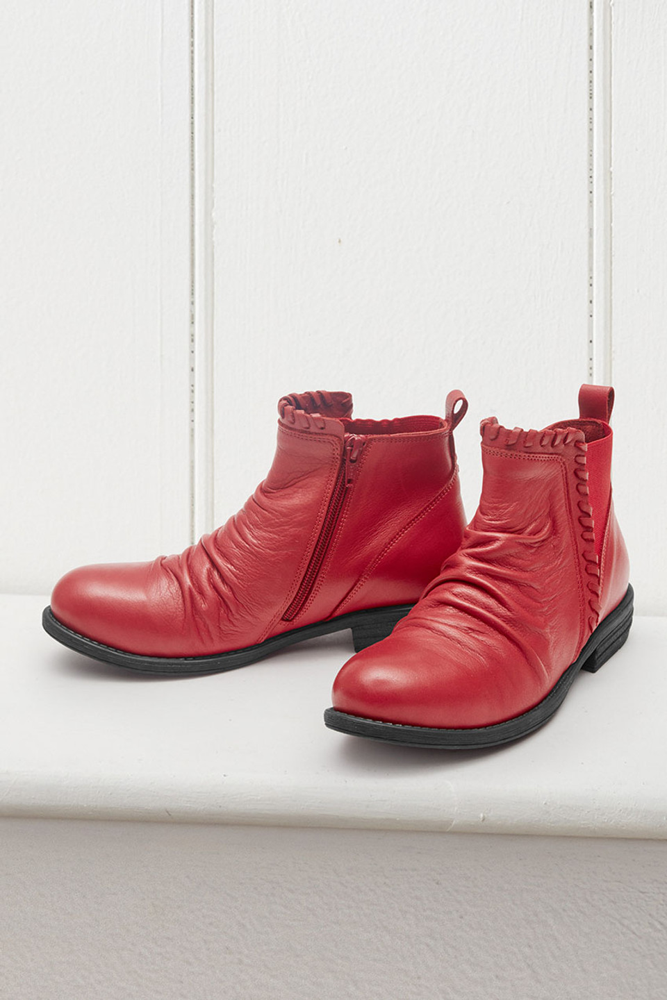 Carmen Leather Booties by Walk With Me™.