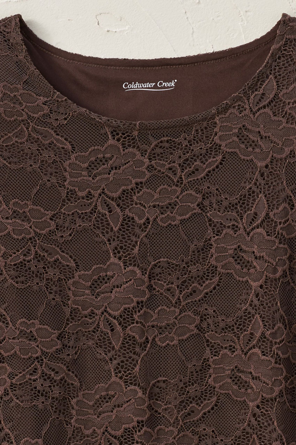 Cap-Sleeve Stretch Lace Tee