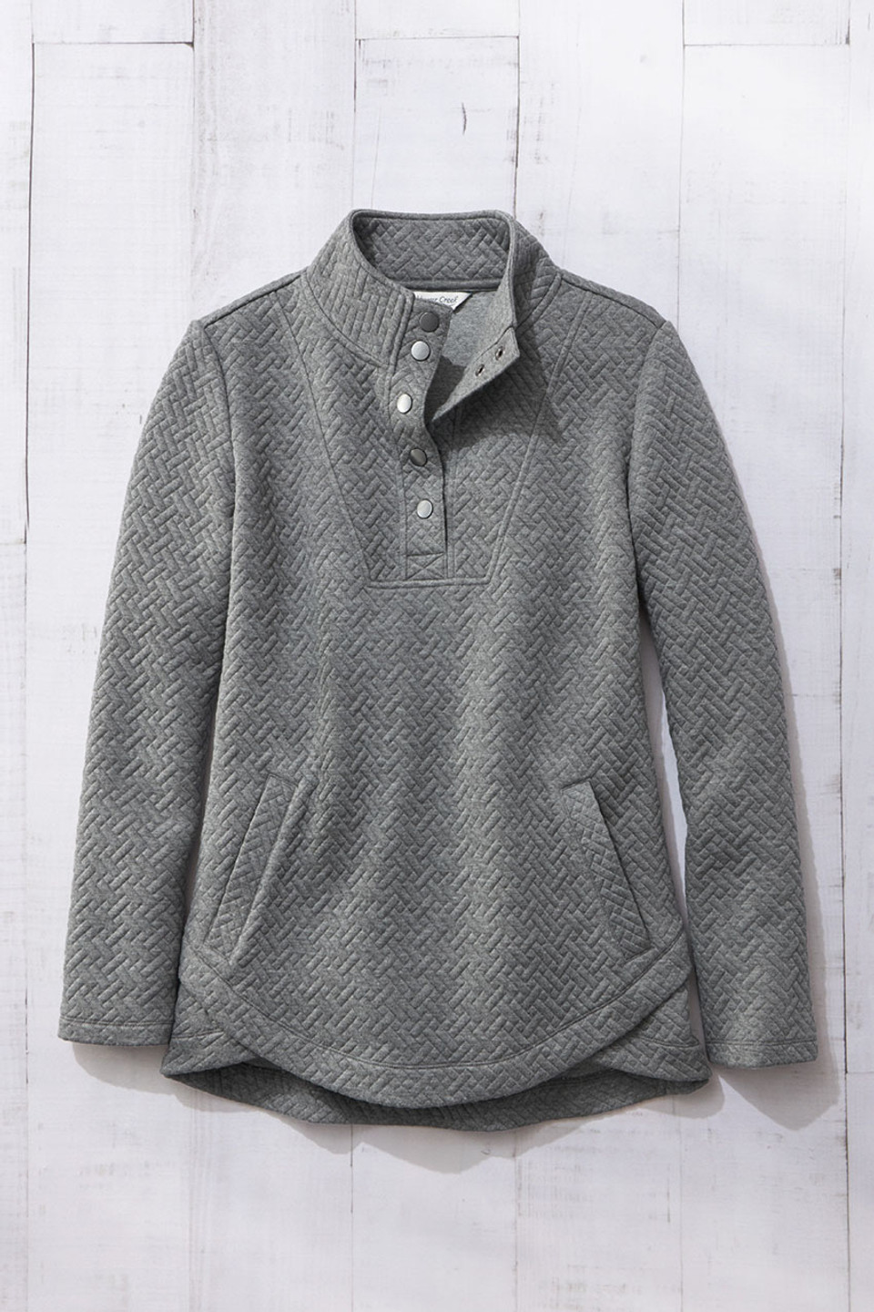 Tulip-Hem Jacquard Pullover