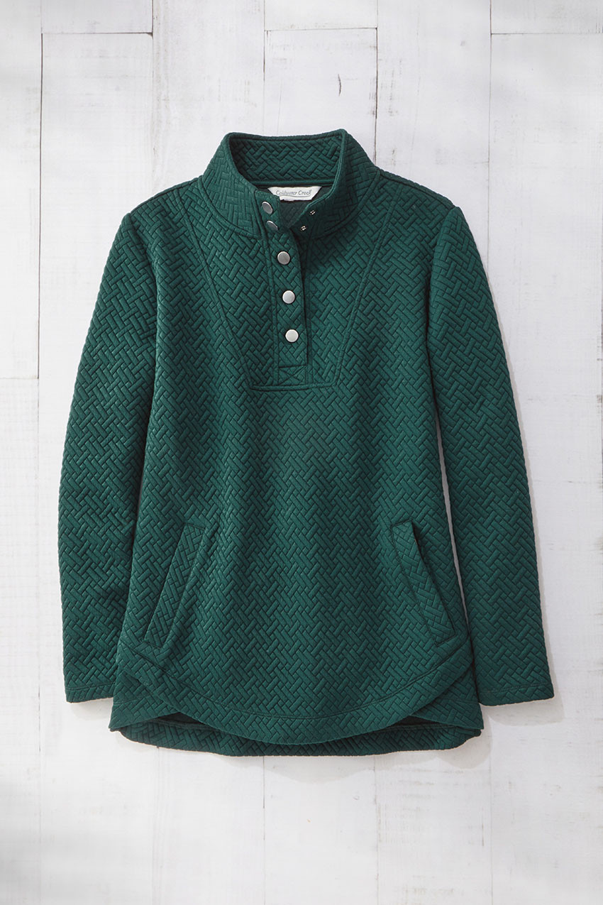 Tulip-Hem Jacquard Pullover