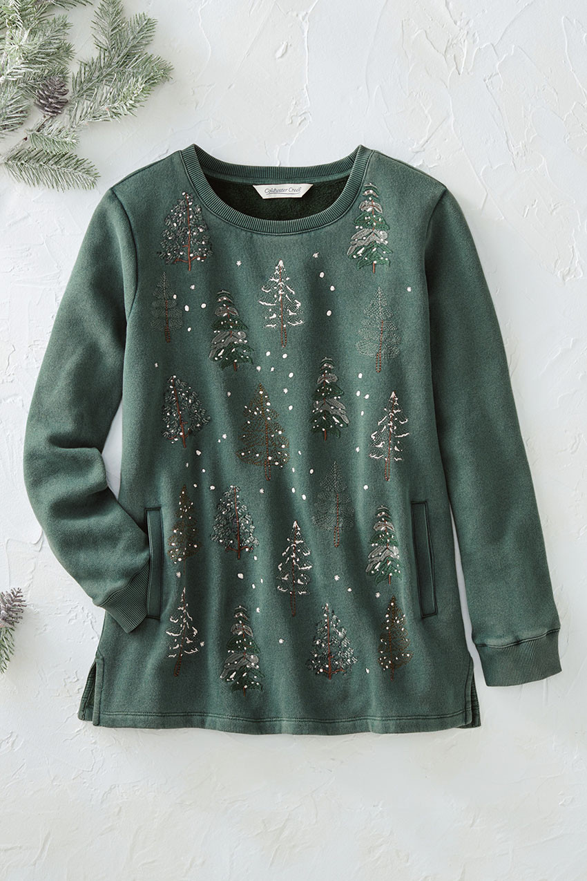 Forest of Firs Tunic Sweatshirt - Coldwater Creek