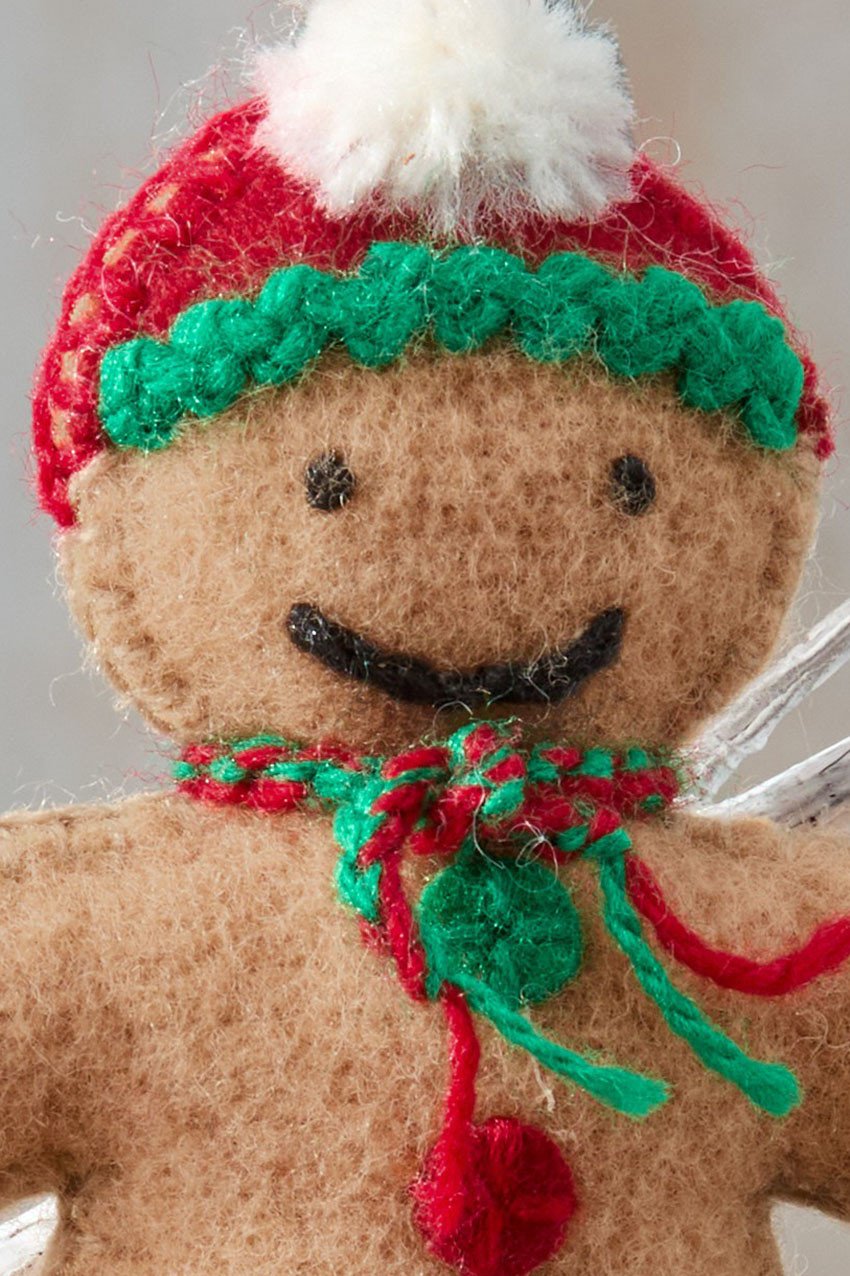 Embroidered Wool Gingerbread Ornament