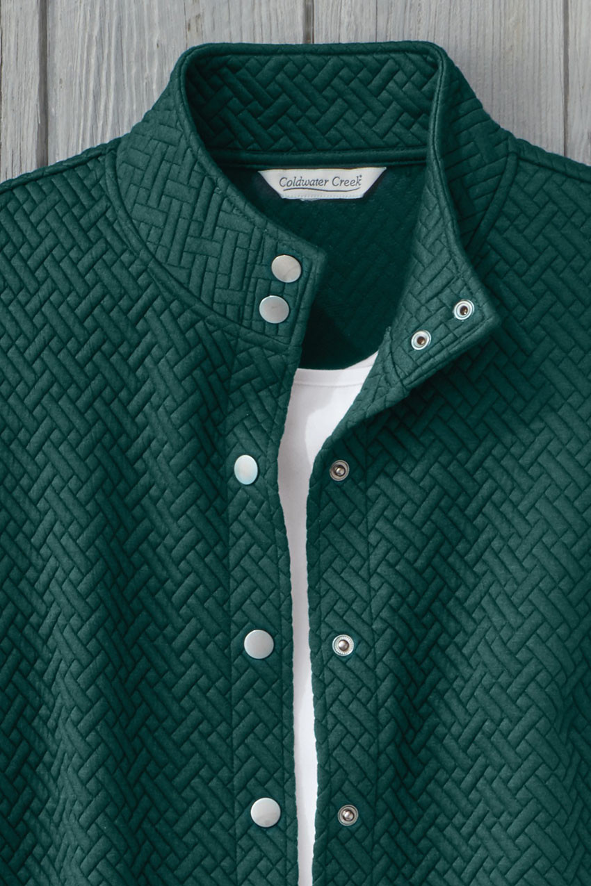 Tulip-Hem Jacquard Vest - Coldwater Creek