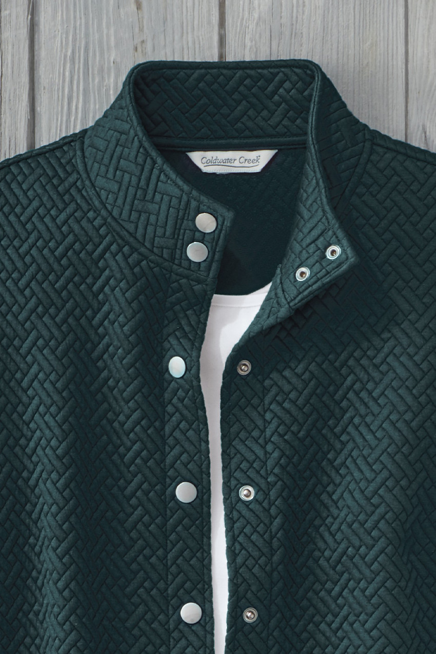 Tulip-Hem Jacquard Vest - Coldwater Creek