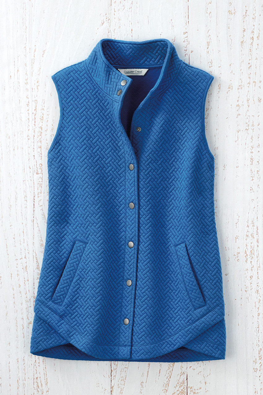 Tulip-Hem Jacquard Vest - Coldwater Creek