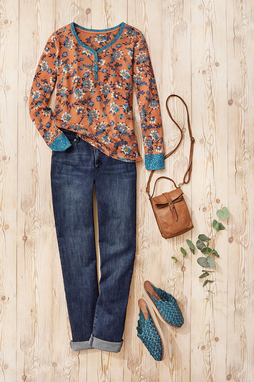 Mixed Print Waffle Tee