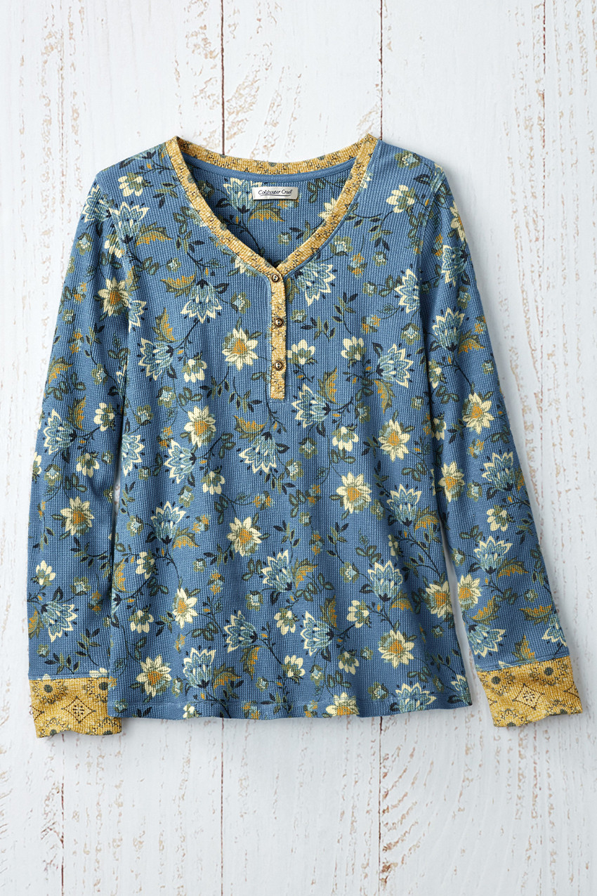 Mixed Print Waffle Tee