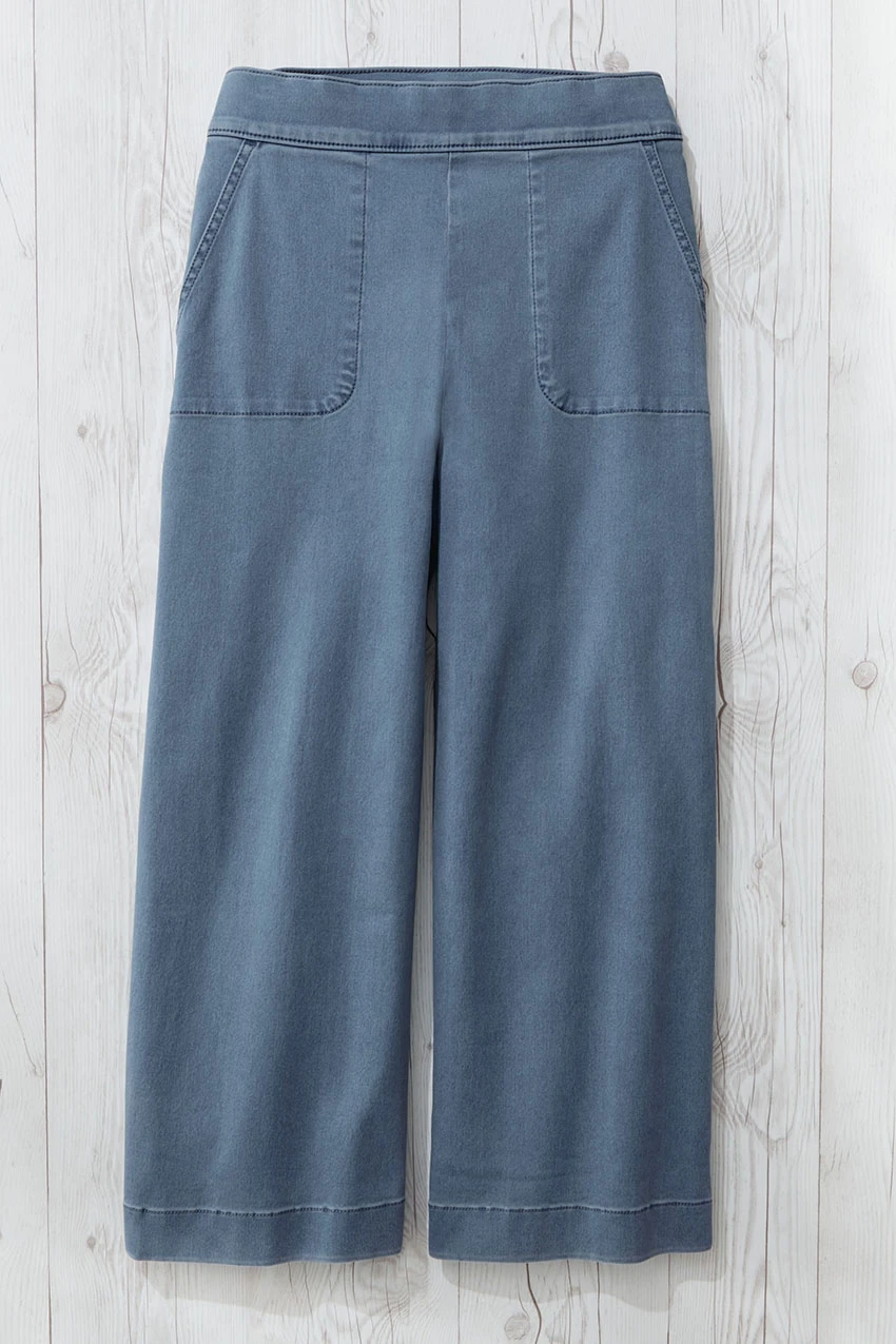 Wide-Leg Cropped Jeans