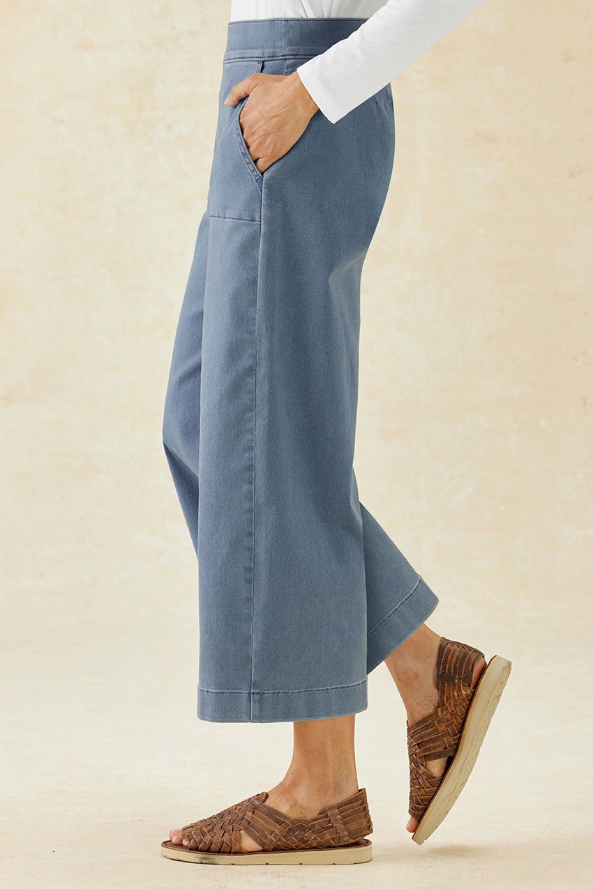 Wide-Leg Cropped Jeans