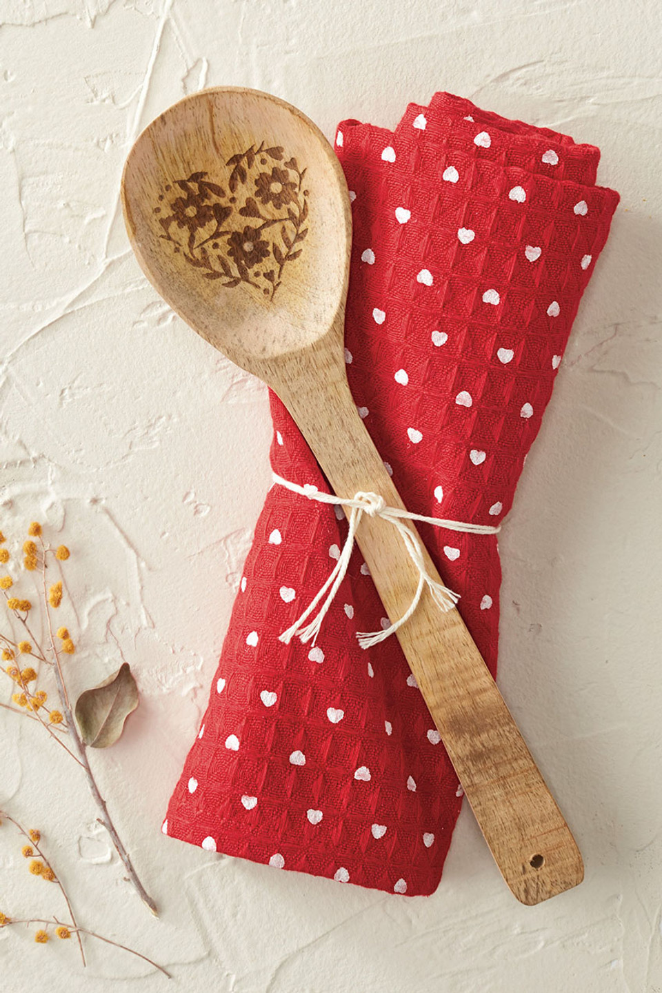Heart Tea Towel and Spoon Set