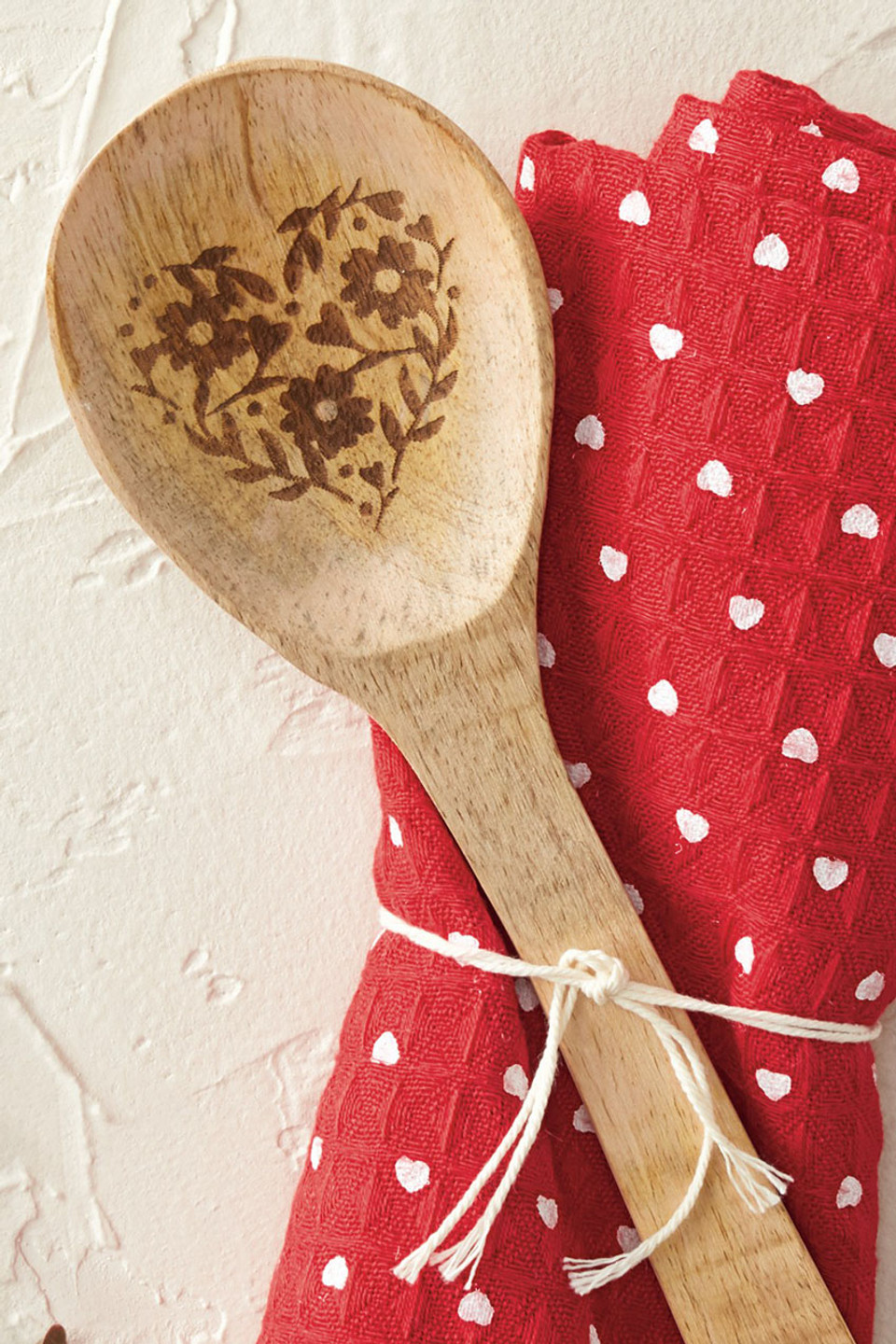 Heart Tea Towel and Spoon Set