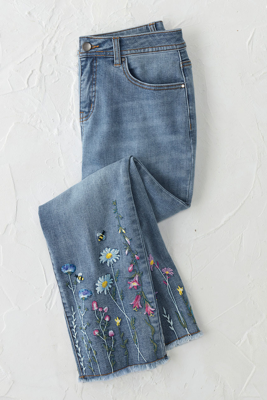 Meadowbrook Embroidered Cropped Jeans