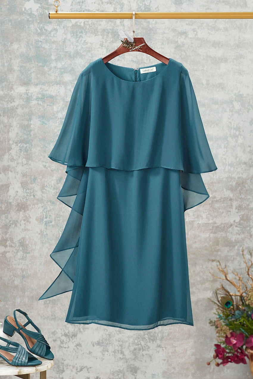 Charisma Chiffon Capelet Dress