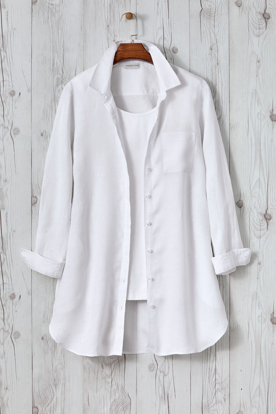 Cross Dyed Linen Tunic Topper