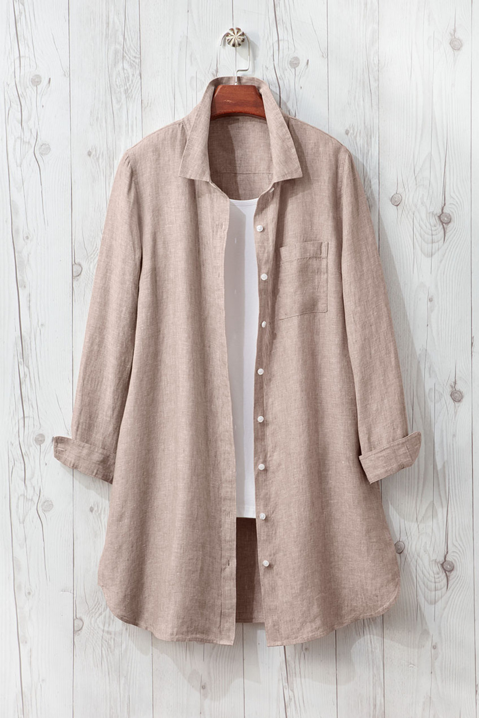 Cross Dyed Linen Tunic Topper