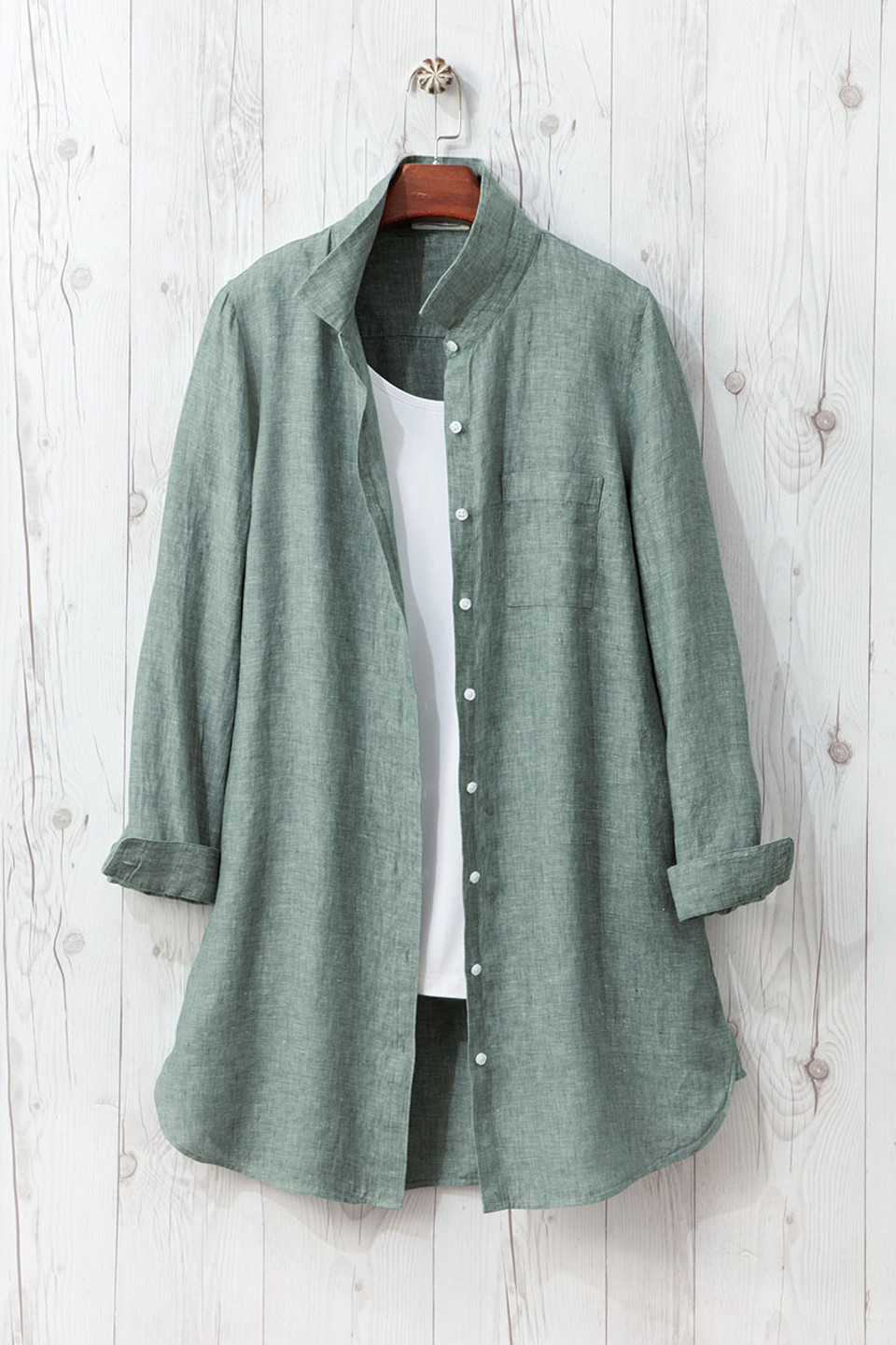 Cross Dyed Linen Tunic Topper