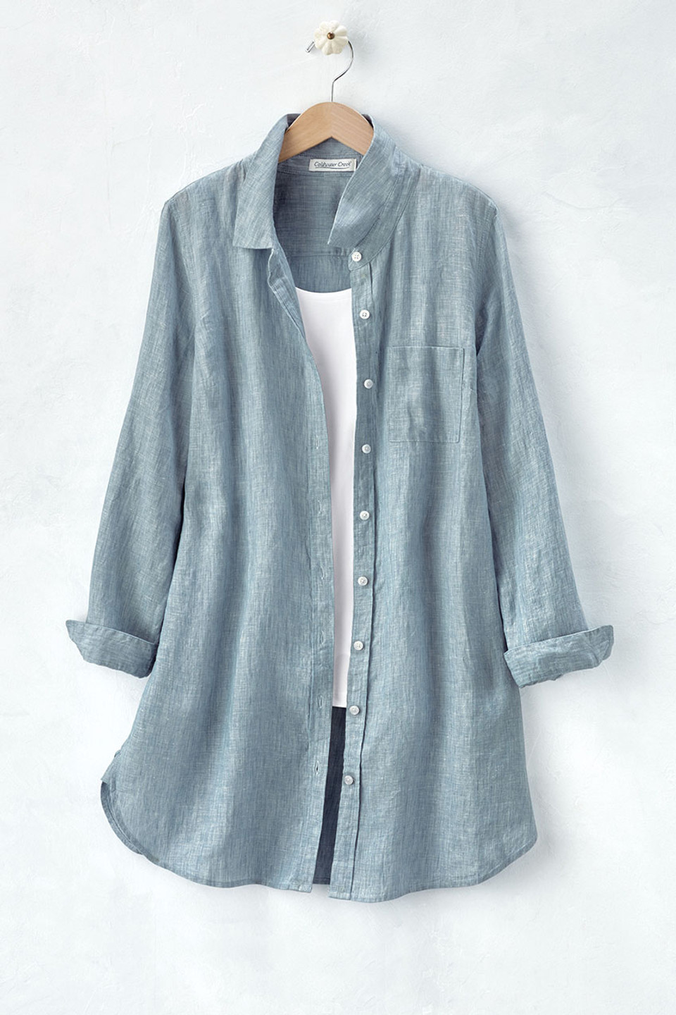 Cross Dyed Linen Tunic Topper