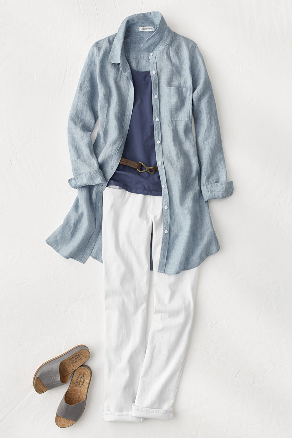 Cross Dyed Linen Tunic Topper
