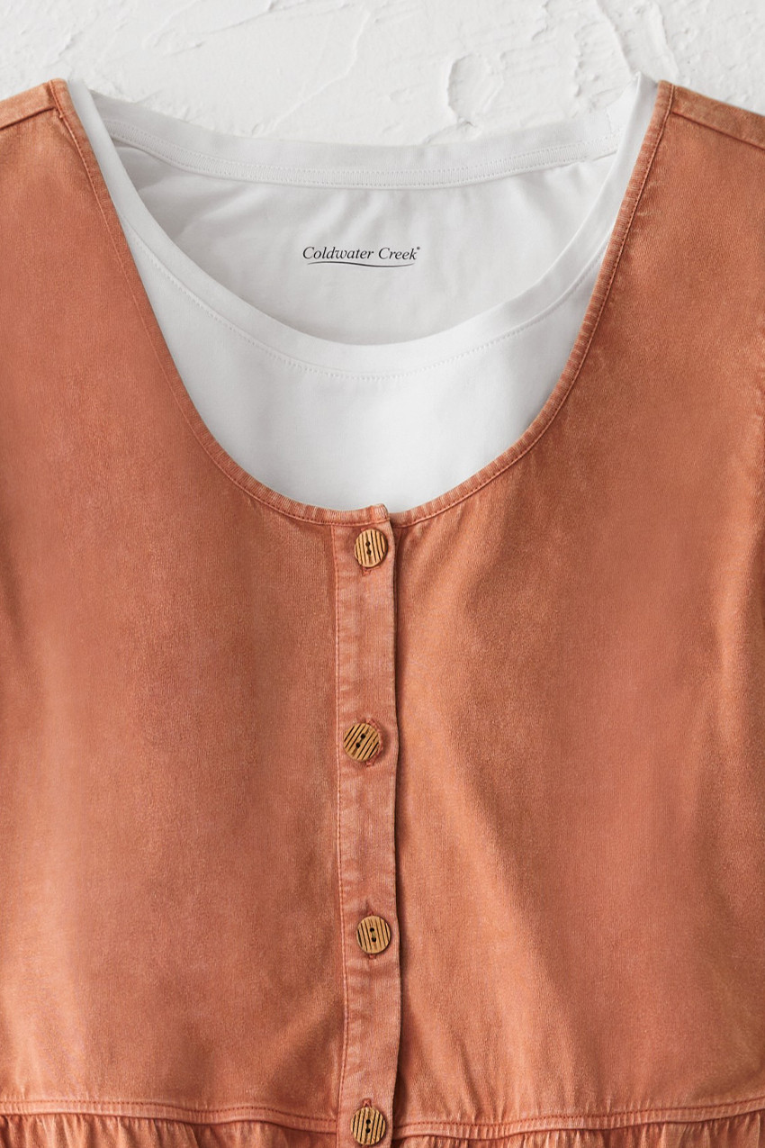 Vintage-Wash Knit Jumpsuit - Coldwater Creek