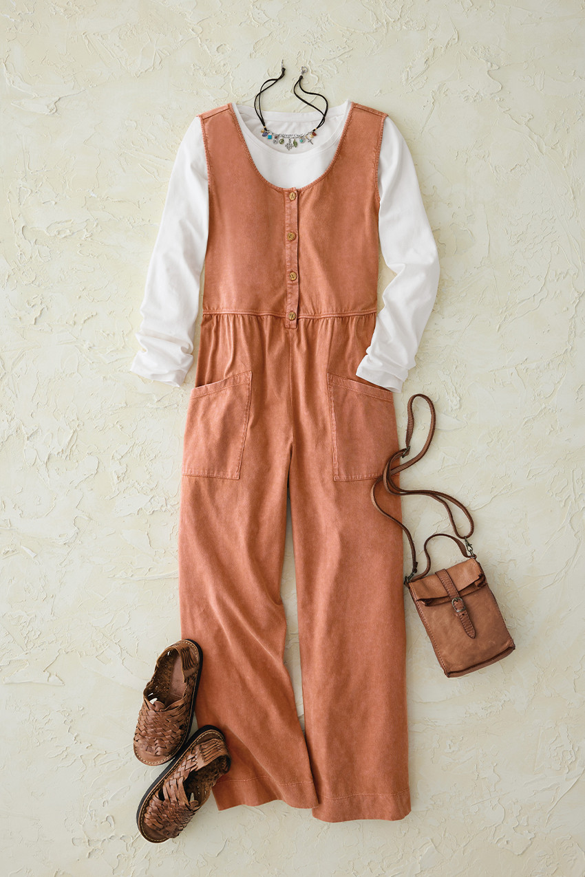 Vintage-Wash Knit Jumpsuit