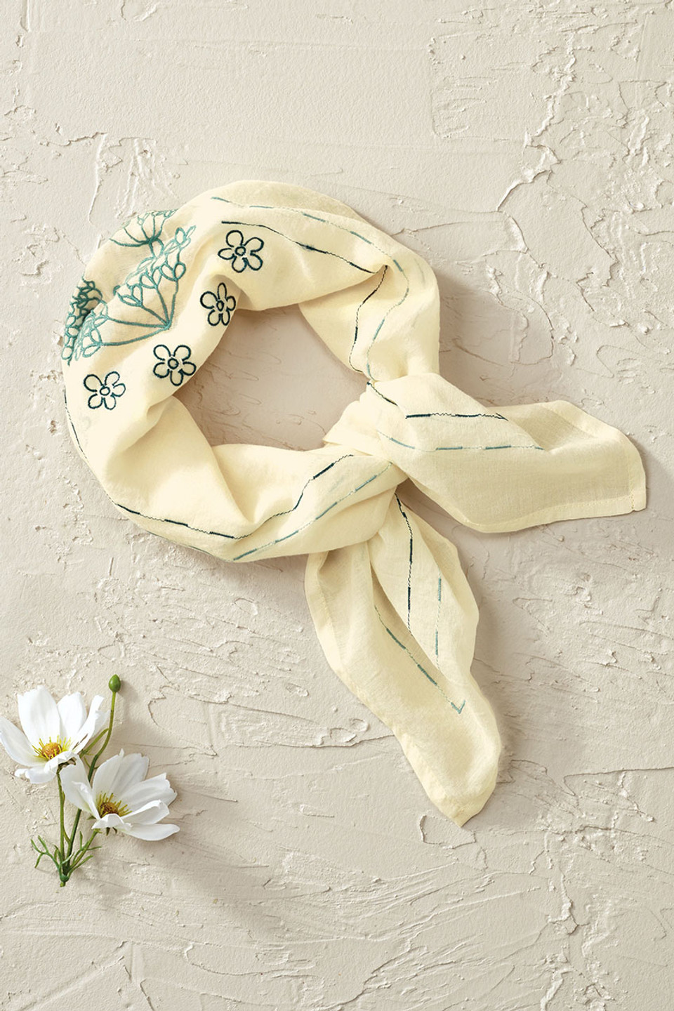 Floral Embroidered Neckerchief